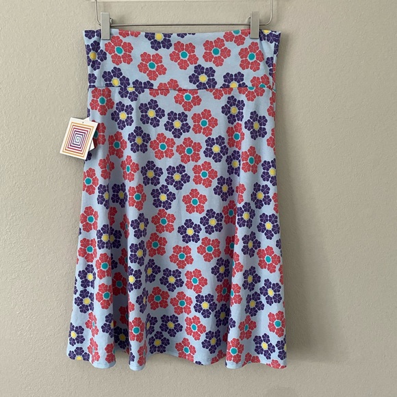LulaRoe Azure Floral Print A line Skirt NWT Medium - Picture 2 of 5